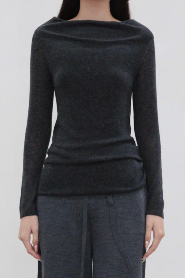 SWAYING 25 Early Spring Water-soluble Wool Fake Two-piece Sweater Series SW-SW25PS1T06-HEIHUI Black and Gray SW-SW25PS1T06